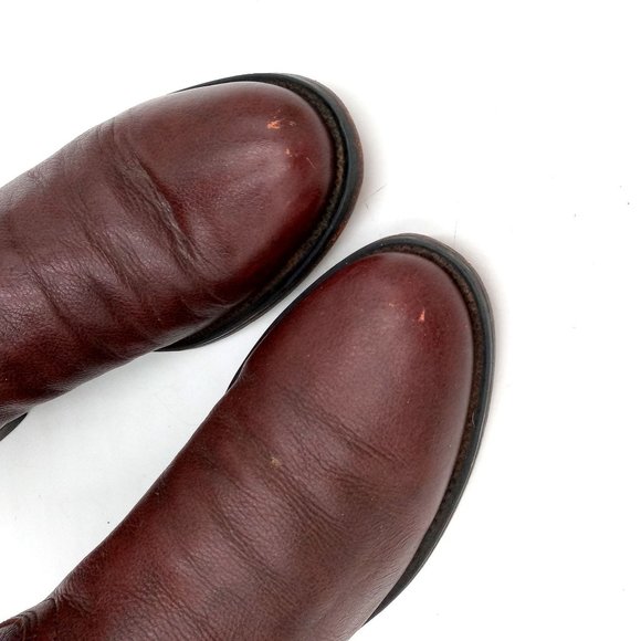 Justin Roper Cowboy Boots Womens 7 B Burgundy Leather Western Cowgirl - Picture 11 of 12